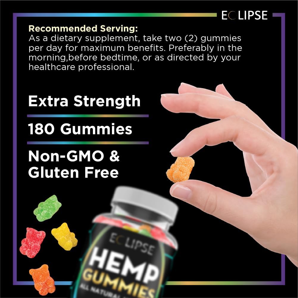 Hemp Gummies - Advanced Hemp Gummies - Relaxing Gummy with Hemp Oil - 180 Count - Image 2