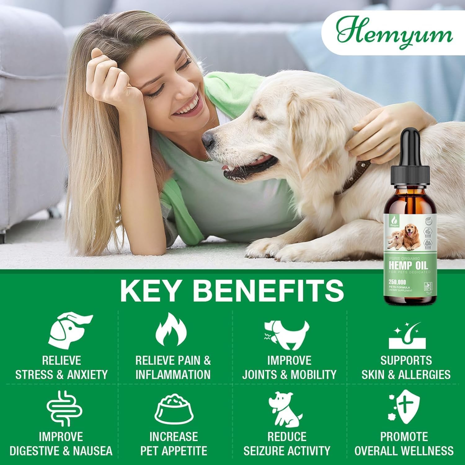 Organic Hemp Oil for Dogs & Cats - High Potency, Premium Formula for Anxiety Relief, Sеizures Arthritis Joint Pain Support Нiр Jоint Hеalth - Cаlming Trеats for Pets 2-Pack - Image 2