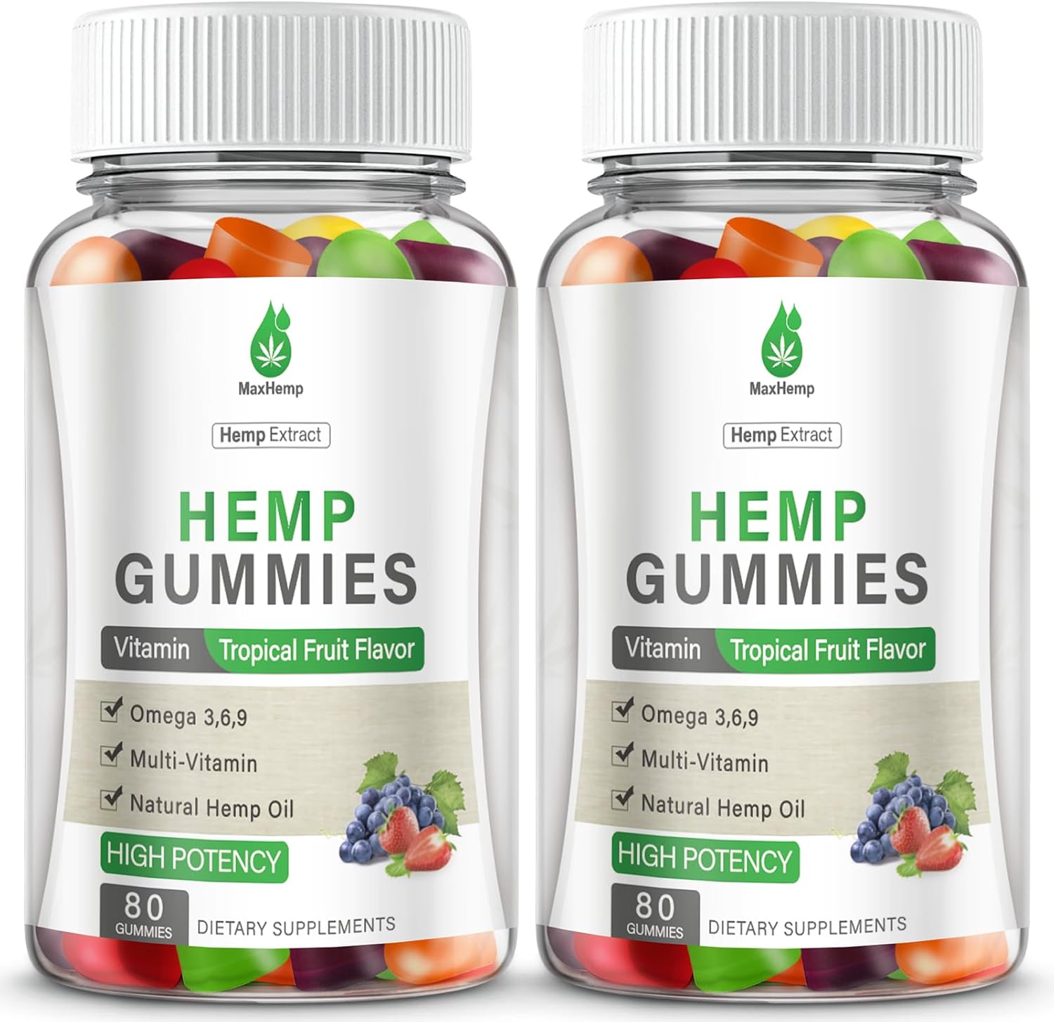 Hemp Gummies High Potency for Pain, Sleep, Anxiety - Hemp Gummy 100% Natural Organic Extra Strength with Pure Hеmp Oil Extract Vegan Bear Candy (2 Packs