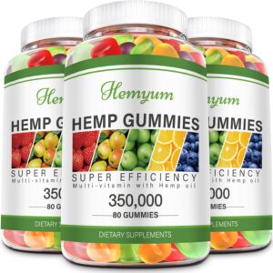 Hemp Gummies 3 Packs - for Sleep, Pain, Anxiety - High Potency Pure Organic Supplement - with Natural Hemp Oil Extract Gummy Edibles Vegan, Non-GMO