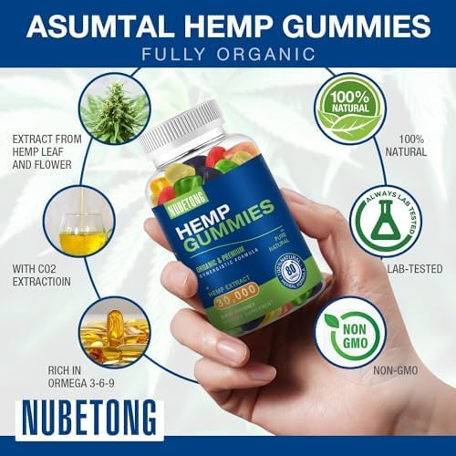 2 Packs Hemp Gummies for Sleep, Pain, Anxiety Relief High Potency Supplement Edible Bear Gummy Extra Strength Pure Natural Hemp Oil Extract Vegan, Non-GMO - Image 5