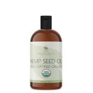 OPO Organic Hemp Seed Oil - 16 oz - USDA Certified Organic - Pure, Cold Pressed, Non-GMO, Extra Virgin, Vegan, Bulk Carrier Oil, Omega 3,6,9, Tinctures DIY Essential Oils Formulations Soap