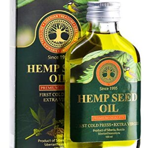 Siberian Hemp Seed Oil, Premium Quality, Extra Virgin, First Cold Press Hemp Seed Oil, 100 ml (3.4 Fl Oz)