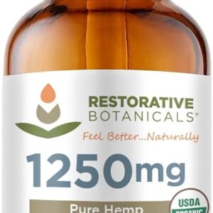 High Strength USDA Certified Organic Hemp Oil Drops - 1250mg Pure Hemp (2oz/60ml) 120 Servings - Natural Flavor for Calming Relief from The Stresses of Everyday Life