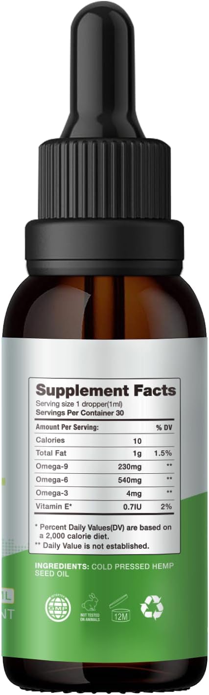 Hemp Oil Drops High Potency - Natural Hemp Oil - C02 Extraction, Vegan, Non-GMO ACR0325 - Image 2