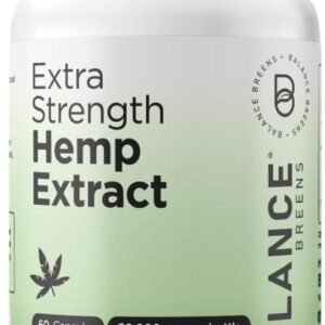 Balancebreens Hemp Extract Capsules 30,000 mg per Bottle - Natural Dietary Supplement Supports Brain Functions, Immune Support - Rich in Omega 3-6-9 Fatty Acids (60 Count (Pack of 1))