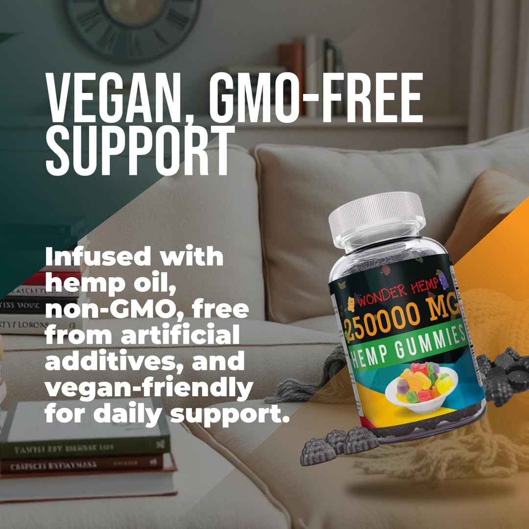 Organic Hemp Gummies Neuropathy Nerve Support Supplement Natural Pure Hemp Oil Extract - Pains Vitamin B2 Extra Strength Relief High Potency Edible Vegan Zen Leaf Made in USA - Image 5