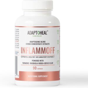 ADAPTOHEAL Inflammoff - Adaptogenic Supplement Designed to Support Joint, Muscle and Tissue Inflammation Naturally, 8 Highly Concentrated extracts with Turmeric and Rhodiola rosea (90 Capsules)