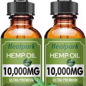 (2 Pack 10000mg) Hemp Oil - Natural Hemp Seed Extract Hemp Drops Rich in Vitamin & Omega 3 6 9