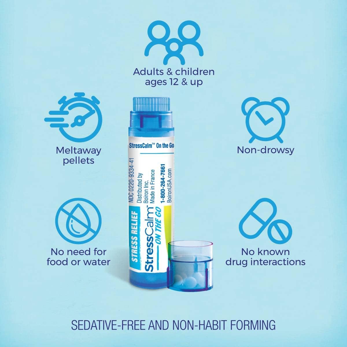 Boiron StressCalm On The Go for Relief of Stress, Anxiousness, Nervousness, Irritability, and Fatigue - 2 Count (160 Pellets) - Image 3