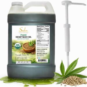 SULU ORGANICS 64 fl.oz USDA Organic Unrefined Cold Pressed Hemp Seed Oil