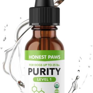 Honest Paws Hemp Oil for Dogs - Natural Hemp Seed Oil Calming Purity Drops for Dogs - Rich in Omega 3 6 9 to Promote Healthy Bones, Joint Support, Relaxation, Managing Normal Stress - Made in The USA