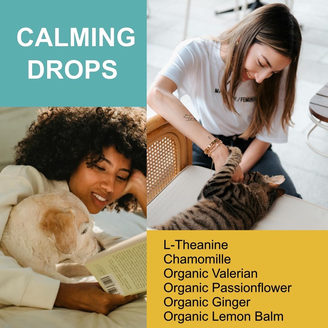 Dog Cat Calming Drops Organic Made in USA | Anti-Separation Natural Dog Cat Calming Formula for Well-Being and Comfort | Bacon Flavor 4 oz (120 ml) - 120 Servings - Image 6