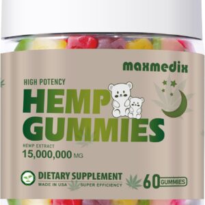 Hemp Gummies Advanced Extra Strength- High Potency Natural Hemp Oil Extract Gummy, Great for Peace & Relaxation,Naturals Fruit Flavors,Made in USA