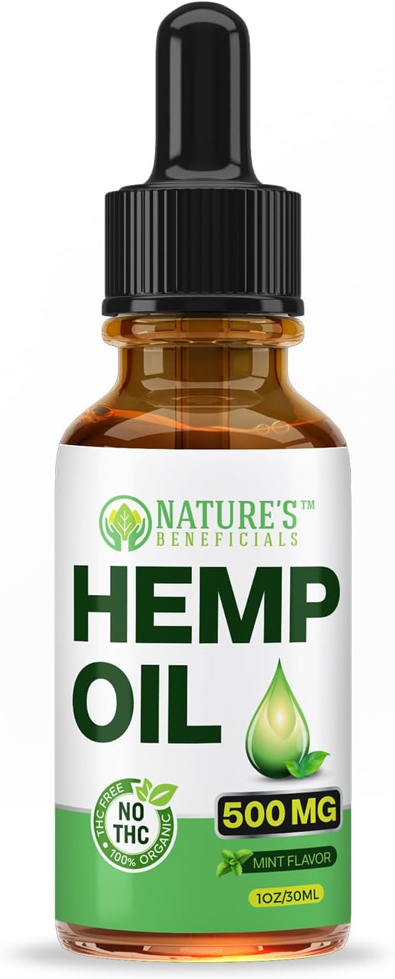 NATURE'S BENEFICIALS Organic Hemp Oil Extract Drops, 500mg - Image 2