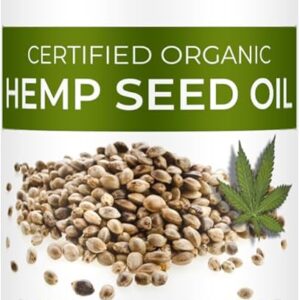 velona Hemp Seed Oil USDA Certified Organic - 8 Fl Oz | 100% Pure and Natural Carrier Oil | Unrefined, Cold Pressed | Hair, Body, Face & Skin Care