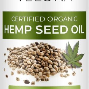 velona Hemp Seed Oil USDA Certified Organic - 16 Fl Oz | 100% Pure and Natural Carrier Oil | Unrefined, Cold Pressed | Hair, Body, Face & Skin Care