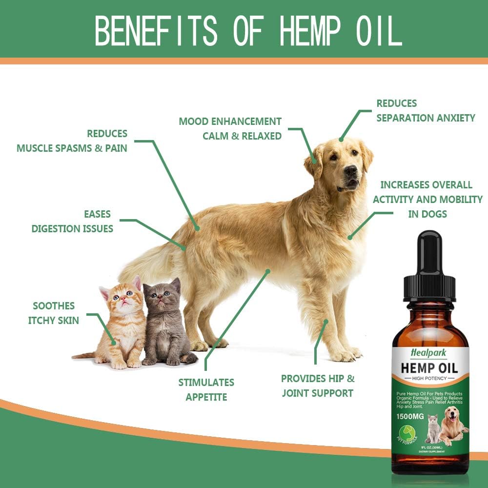 Hemp Oil for Dogs Cats - 2 Pack 1500mg - Separation Anxiety, Joint Pain, Stress Relief, Arthritis, Seizures, Calming Dog Treats - Organic Hemp Seed Oil Extract - Image 2