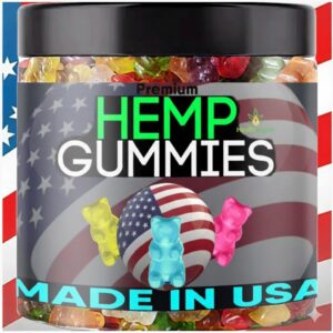 Hemp Gummies Calm and Relaxation-Peaceful Full Night Rest-Sleep Suppport Hemp Gummy Candy-Made in USA-96 Bears Edibles