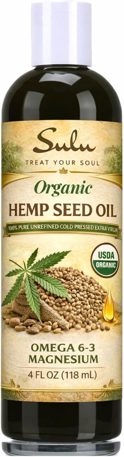 SULU ORGANICS 64 fl.oz USDA Organic Unrefined Cold Pressed Hemp Seed Oil - Image 2