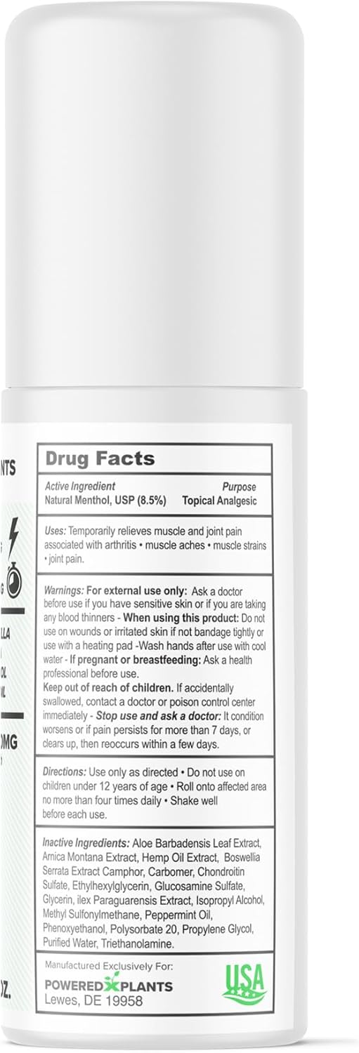 Hemp Oil Roll On - Menthol Rub with Boswellia & Arnica - 12,000mg Extra Strength Oil for Muscle Discomfort by Powered X Plants - Pack of 2, 3 fl.oz. - Image 9