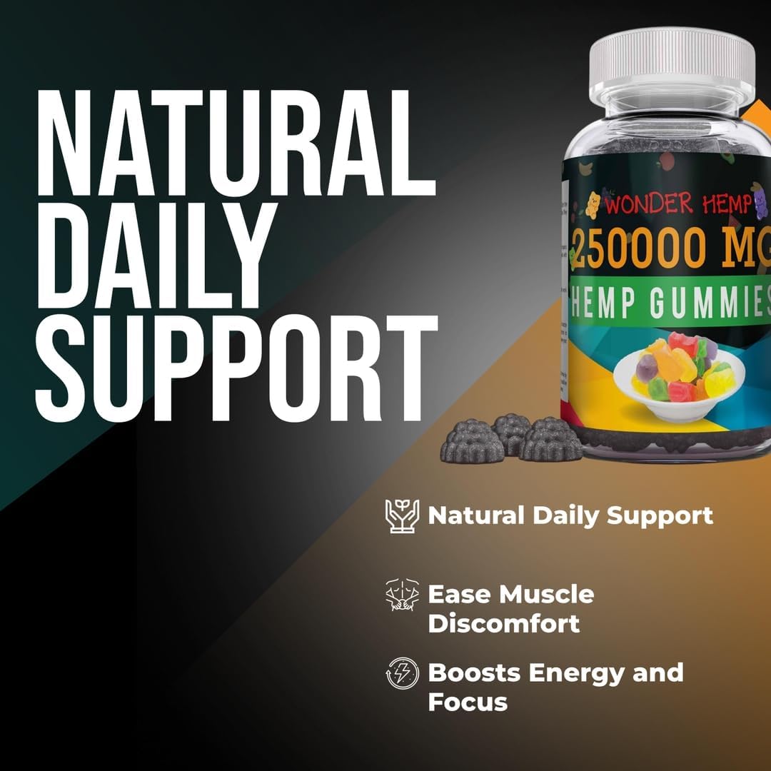 Organic Hemp Gummies Neuropathy Nerve Support Supplement Natural Pure Hemp Oil Extract - Pains Vitamin B2 Extra Strength Relief High Potency Edible Vegan Zen Leaf Made in USA - Image 6