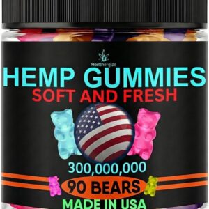 Hemp Gummies Edibles Calm Sleep-Support Peace and Relaxation-Hemp Oil Gummy Bears, Tasty Fruity Flavors-Made in USA-90 Ct.