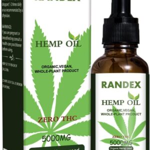 (2 Pack) 5000mg Organic Cold-Pressed Hemp Oil - Rich in Omega 3-6-9 - Natural Hemp Drops - Made in USA