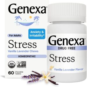 Genexa Stress Relief - 60 Tablets, Certified Organic & Non-GMO, Physician Formulated, Homeopathic Sleep Aid (Stress Relief, 1 Pack)