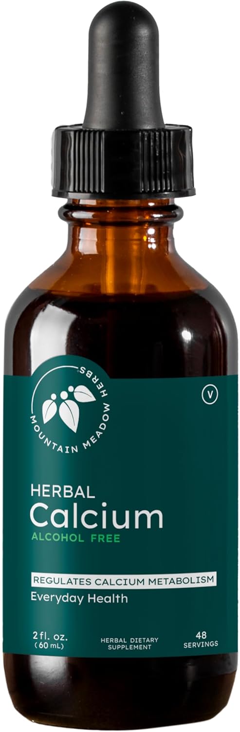 Mountain Meadow Herbs Herbal Calcium – Vegan Liquid Calcium Supplement for Bone & Teeth Support, High Absorption Plant-Based Formula for Adults & Kids - 2 oz