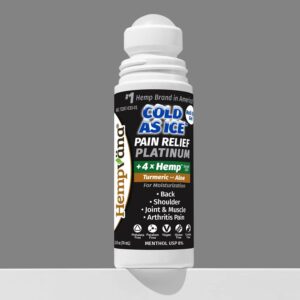 Hempvana Roll On Cold As Ice Platinum Fast Pain Relief for Knees, Neck, Hips, Shoulders, Back + Arthritis Pain Relief w/Hemp Seed Oil, AS SEEN ON TV, Cooling Menthol