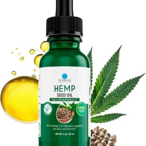 Dr. Robaina Hemp Seed Oil 2 oz β Cold Pressed for Skin & Massage β Deep Hydration, Omega 3 6 9 β Fast Absorbing, Non-Greasy β Made in USA β No Additives
