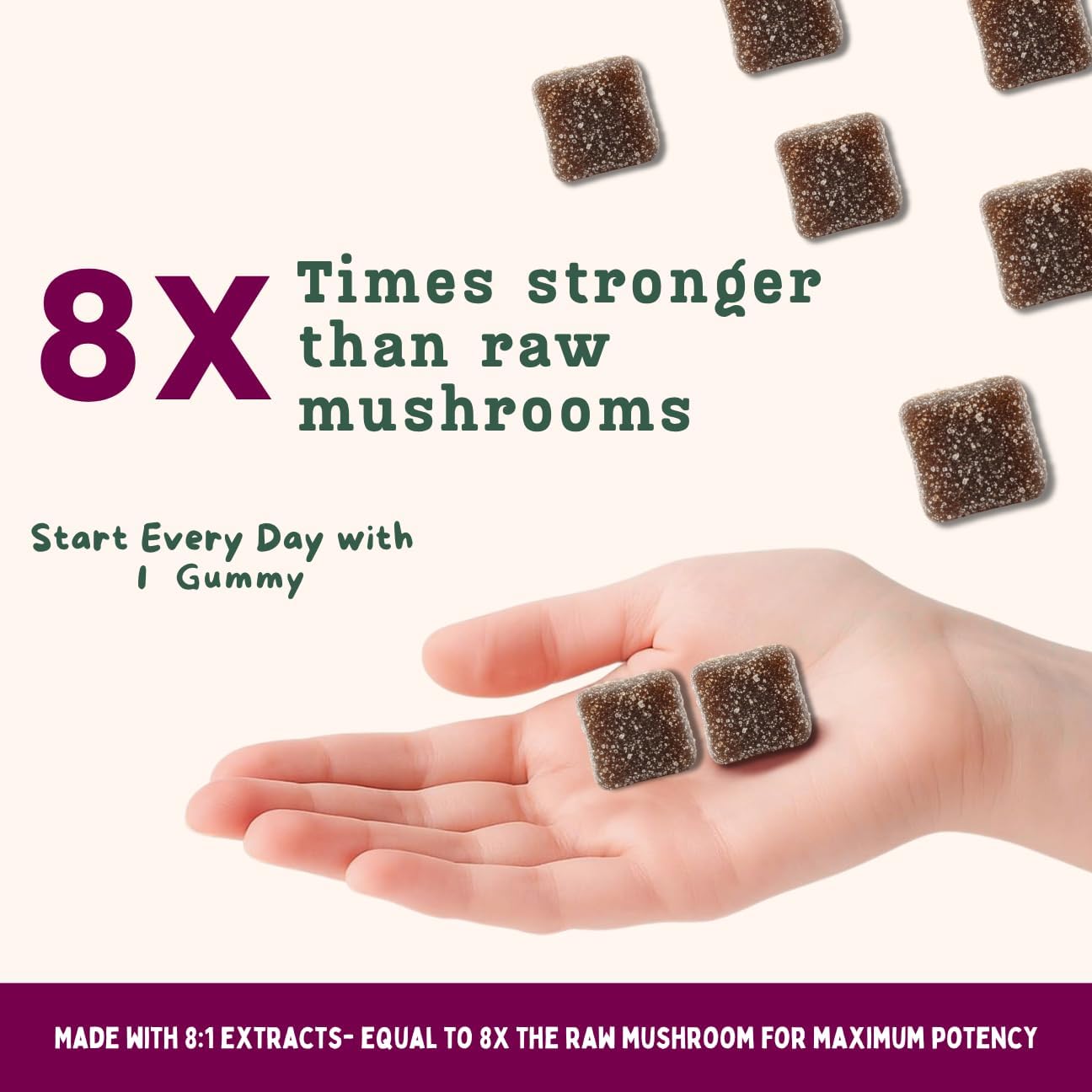 Baker's Botanics Longevity Inflammation Support Gummies - Mushroom Gummies for Complete Women Wellness | Chaga, Maitake, Turmeric, Astragalus & Zinc | Peach Flavor | Vegan, Gluten-Free, Non-GMO - Image 3