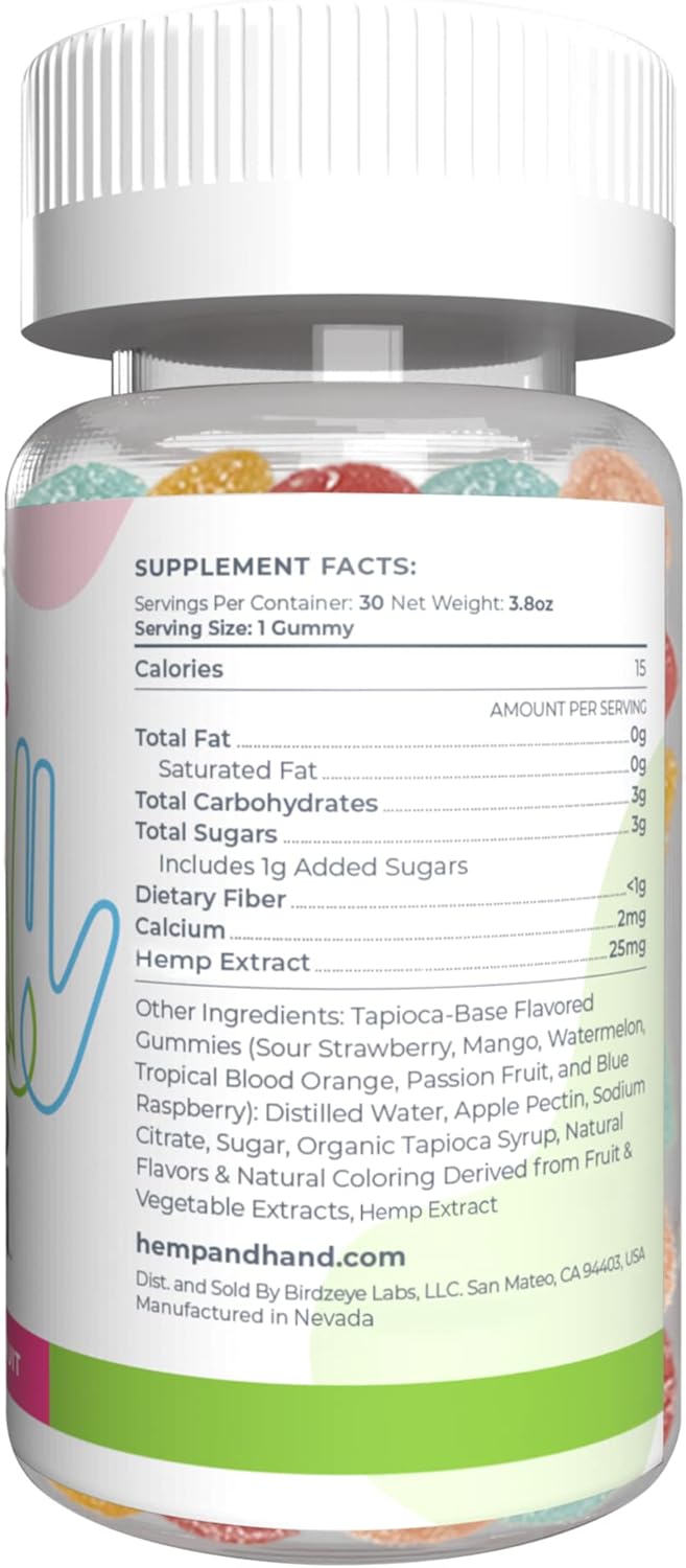 Hemp Gummies 750mg - Chill, Inflammation, Natural Pain, Restful Sleep (25mg Gummy) - by Hemp and Hand - Image 6