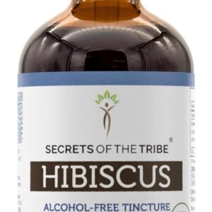 Secrets of the Tribe Hibiscus Tincture Alcohol-Free Liquid Extract, USDA Organic Hibiscus Sabdariffa Dried Flower (4 FL OZ)