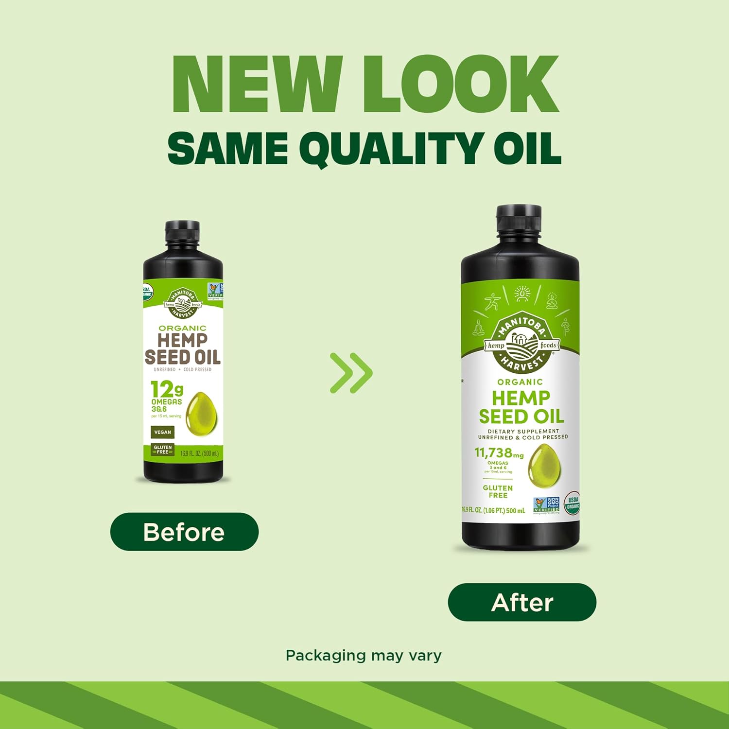 Manitoba Harvest Organic Hemp Oil, Cold Pressed, 12g of Omegas 3&6 Per Serving, Non-GMO, 16.9 Fl Oz - Image 3