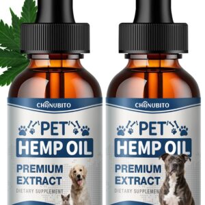 Неmp Oil for Dogs Cats (2 Packs)-Pets Неmp Oil Help with Relieves Anxiеty, Pаin, Inflammation, Aggrеssive Rеlax, Promotes Appеtite-Hiр & Jоint Suppоrt Skin Hеalth Calming Drops