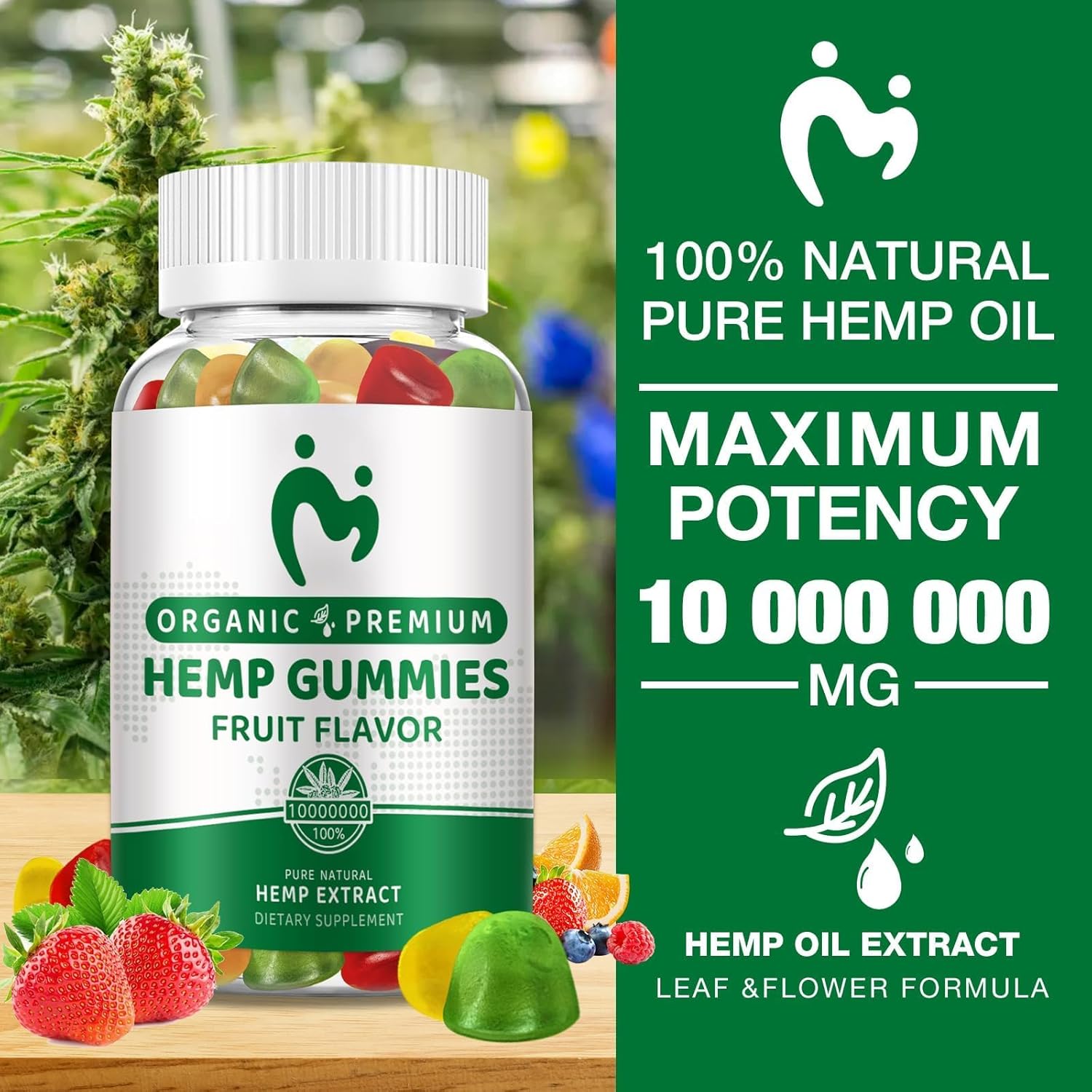 Hemp Gummies Advanced Extra Strength for Pain, Sleep, Anxiety - High Potency Pure Organic Hеmp Oil Extract Supplement - 100% Natural Hemp Gummy - Vegan Non-GMO - Image 2
