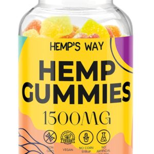 Organic Hemp Gummies High Potency Advanced Extra Strength Supplement - Free Gummy for Adults - Sugar Pure Hemp Oil Extract - Natural Edibles Fruity Flavor Made in USA