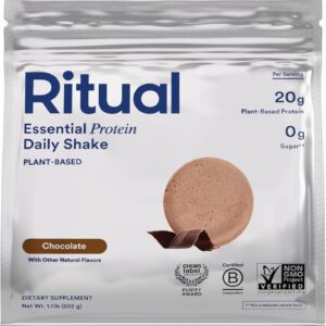 Ritual Pea Protein Powder with BCAA: 20g Organic Vegan Plant-Based Protein from Regenerative Farms in North America, Complete Amino Acid Profile, Gluten Free, Sugar Free