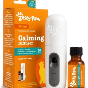 Zesty Paws 30 Day Cat Pheromones Calming Diffuser Plug-in Starter Kit - Cat Calming Diffuser for Cats with Stress, Urine Spraying, Scratching, Excessive Grooming & Aggression - Starter Kit