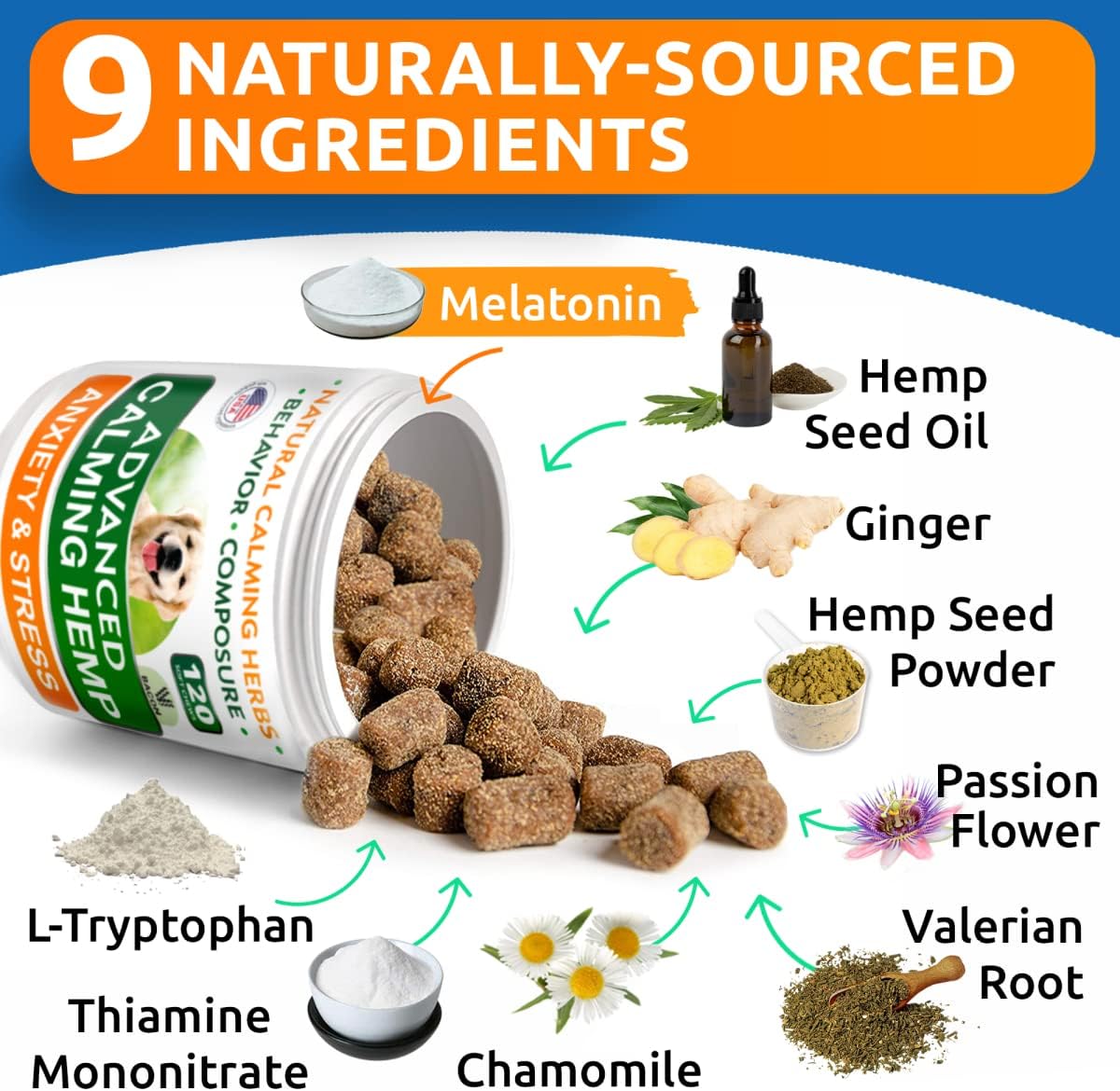 BARK&SPARK Advanced Calming Hemp Treats for Dogs - Hemp Oil + Melatonin - Anxiety Relief - Separation Aid - Stress Relief During Fireworks, Storms, Thunder - Aggressive Behavior, Barking - 120Ct BBQ - Image 3