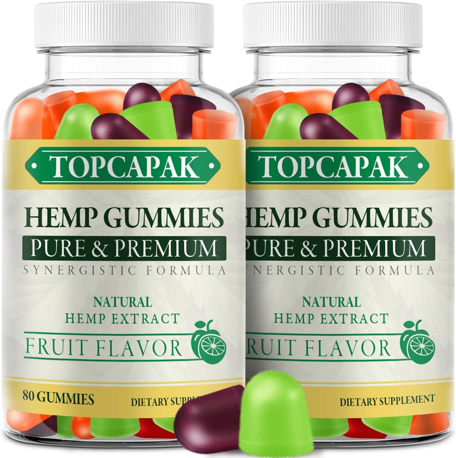 (2 Pack) Hemp Gummies High Potency Pure Hemp Oil Extract - Best Edible Gummy for Adults
