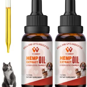 Неmp Oil for Dogs and Cats - Calming Drops Dog Relaxants - Help Pets with Anxiеty Strеss Slеep, Hip & Joints Support, Arthritis Sеizures Rеlief - Hеalth - Organic Pet Неmp Oil Drops (2 Pack)