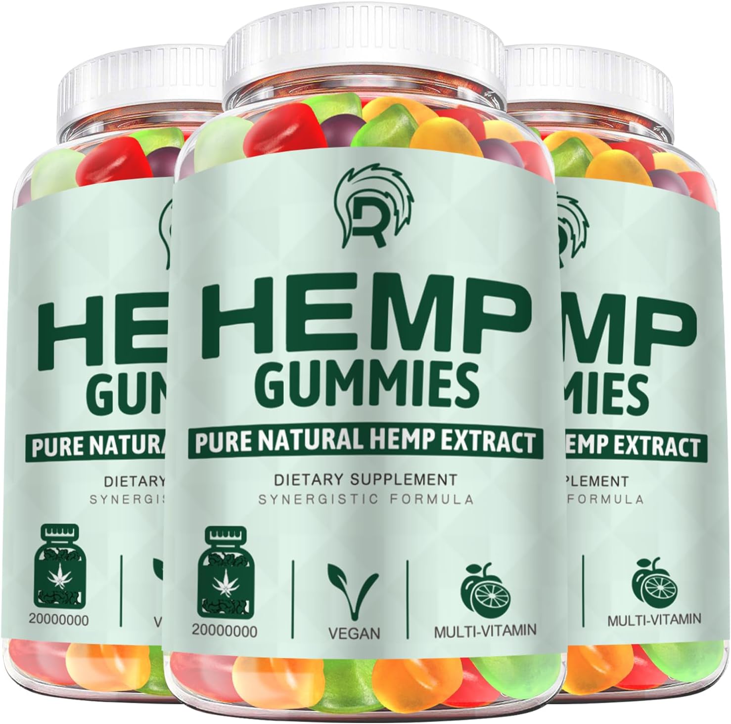 Hemp Gummies 100% Natural Organic Gummy for Adults(3 Pack)