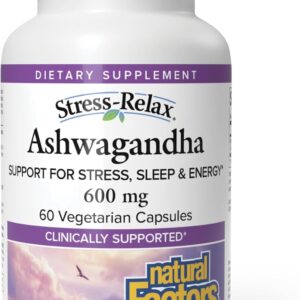 Natural Factors Stress-Relax® KSM-66 ASHWAGANDHA®, 60 Vegetarian Capsules