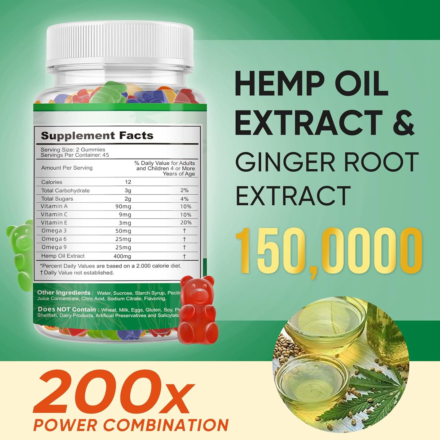 Naturals Fruit Hemp Gummies 1,500,000mg High Strength - Natural Hemp Oil Infused Gummies Great for Peace & Relaxation,America's #1 Favorite Hemp Gummy Brand - 90 Gummies - Image 2