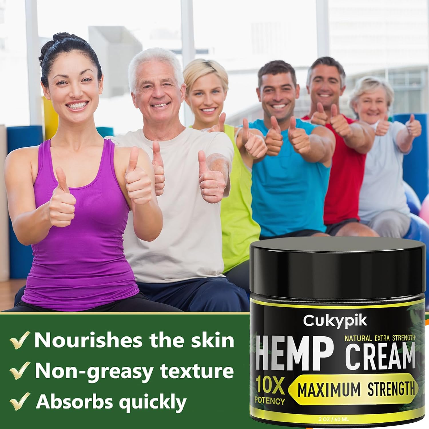 2 Pack Hemp Cream - Hemp Oil & Arnica Cream,All Natural Instant Menthol 2oz - Image 6