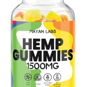 Natural Hemp Gummies High Potency Pure Organic Hemp Oil Supplement - Natural Edibles Gummies Gomitas Extra Strength L-Theanine Ashwaghanda