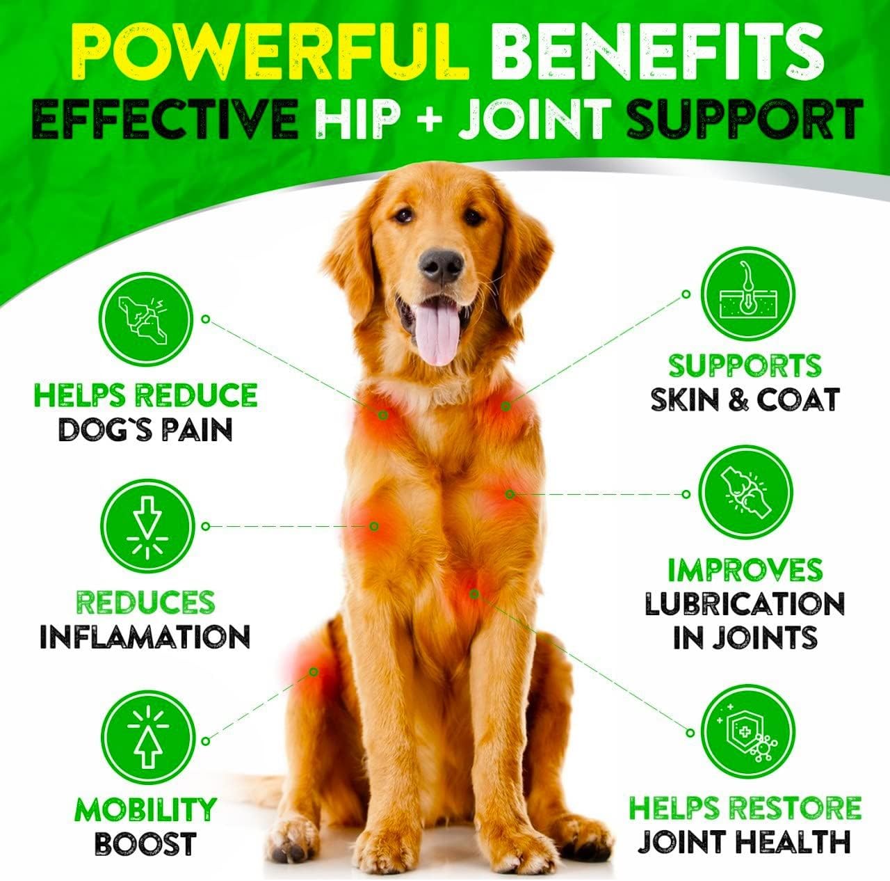 Hemp Hip and Joint Supplement for Dogs - Glucosamine for Dogs - 170 Dog Joint Pain Relief Treats - Chondroitin, Hemp Oil, MSM - Mobility & Flexibility Support - Advanced Care Health - Made in USA - Image 2